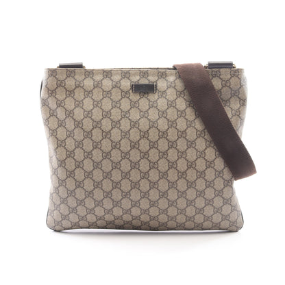 GGスプリーム ショルダーバッグ PVC レザー ベージュ ダークブラウン グッチ バッグ GUCCI