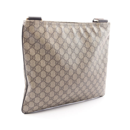 GGスプリーム ショルダーバッグ PVC レザー ベージュ ダークブラウン グッチ バッグ GUCCI
