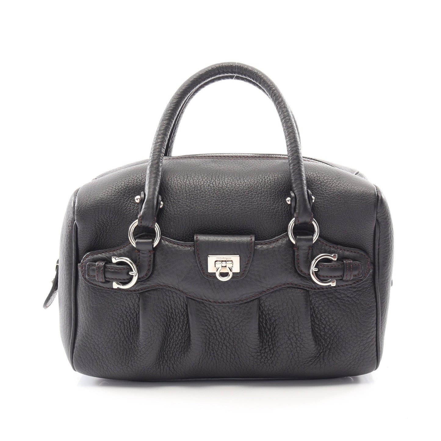 ガンチーニ ハンドバッグ レザー ブラック サルヴァトーレフェラガモ バッグ Salvatore Ferragamo