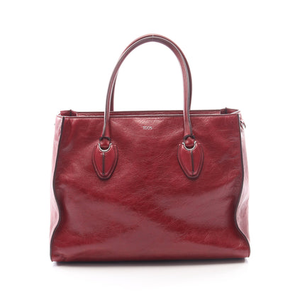Dスタイリング ハンドバッグ トートバッグ レザー ボルドー トッズ バッグ TOD'S