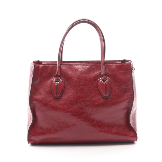 Dスタイリング ハンドバッグ トートバッグ レザー ボルドー トッズ バッグ TOD'S