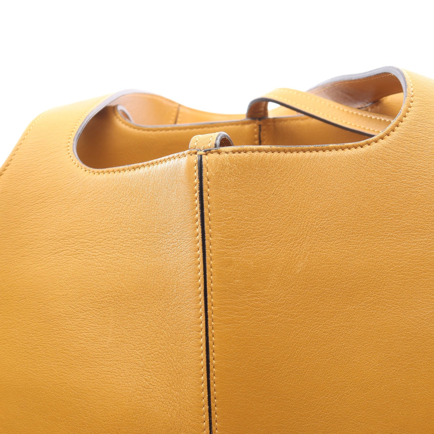 トリフォルド ミディアム ハンドバッグ トートバッグ レザー イエローブラウン セリーヌ バッグ CELINE