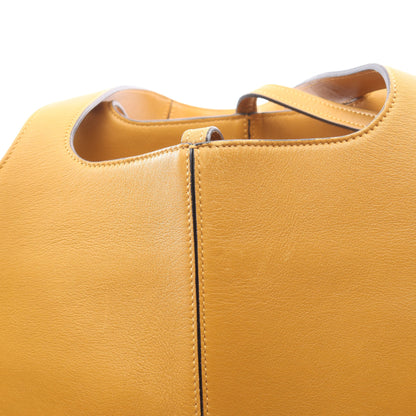 トリフォルド ミディアム ハンドバッグ トートバッグ レザー イエローブラウン セリーヌ バッグ CELINE