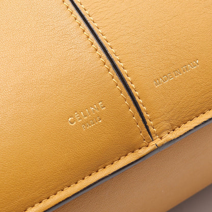 トリフォルド ミディアム ハンドバッグ トートバッグ レザー イエローブラウン セリーヌ バッグ CELINE