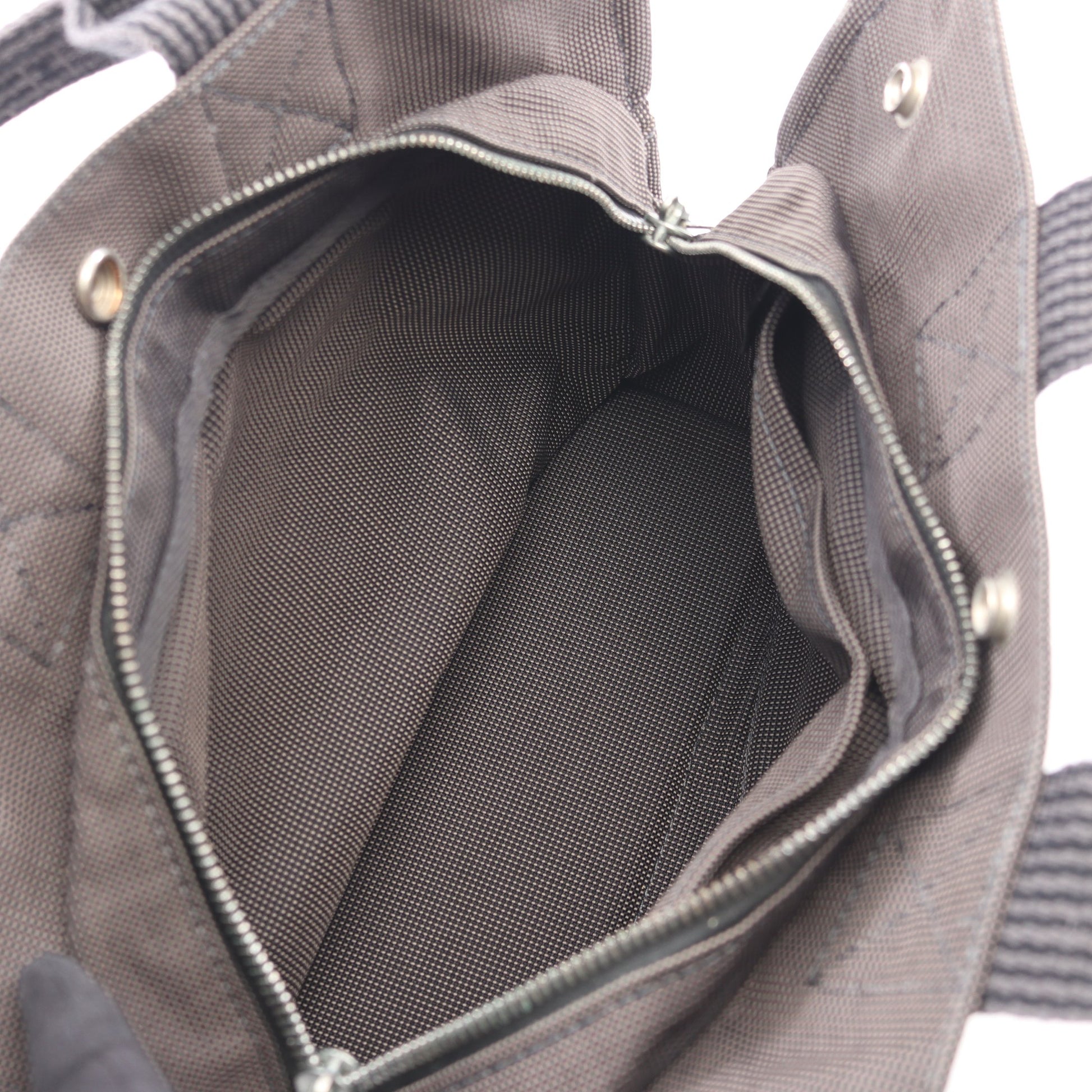 エールラインPM ハンドバッグ トートバッグ ナイロンキャンバス ダークグレー シルバー金具 エルメス バッグ HERMES