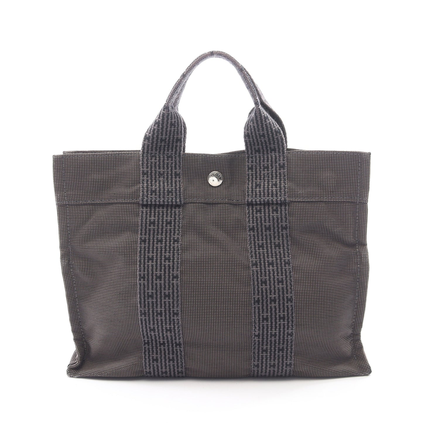 エールラインPM ハンドバッグ トートバッグ ナイロンキャンバス ダークグレー シルバー金具 エルメス バッグ HERMES