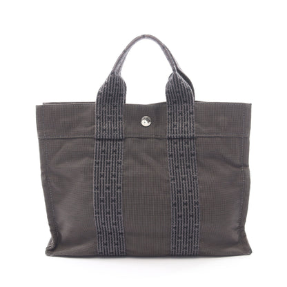 エールラインPM ハンドバッグ トートバッグ ナイロンキャンバス ダークグレー シルバー金具 エルメス バッグ HERMES