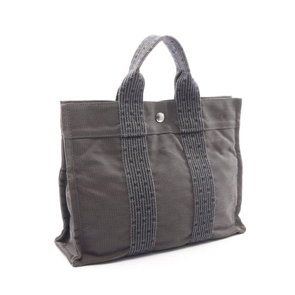 エールラインPM ハンドバッグ トートバッグ ナイロンキャンバス ダークグレー シルバー金具 エルメス バッグ HERMES
