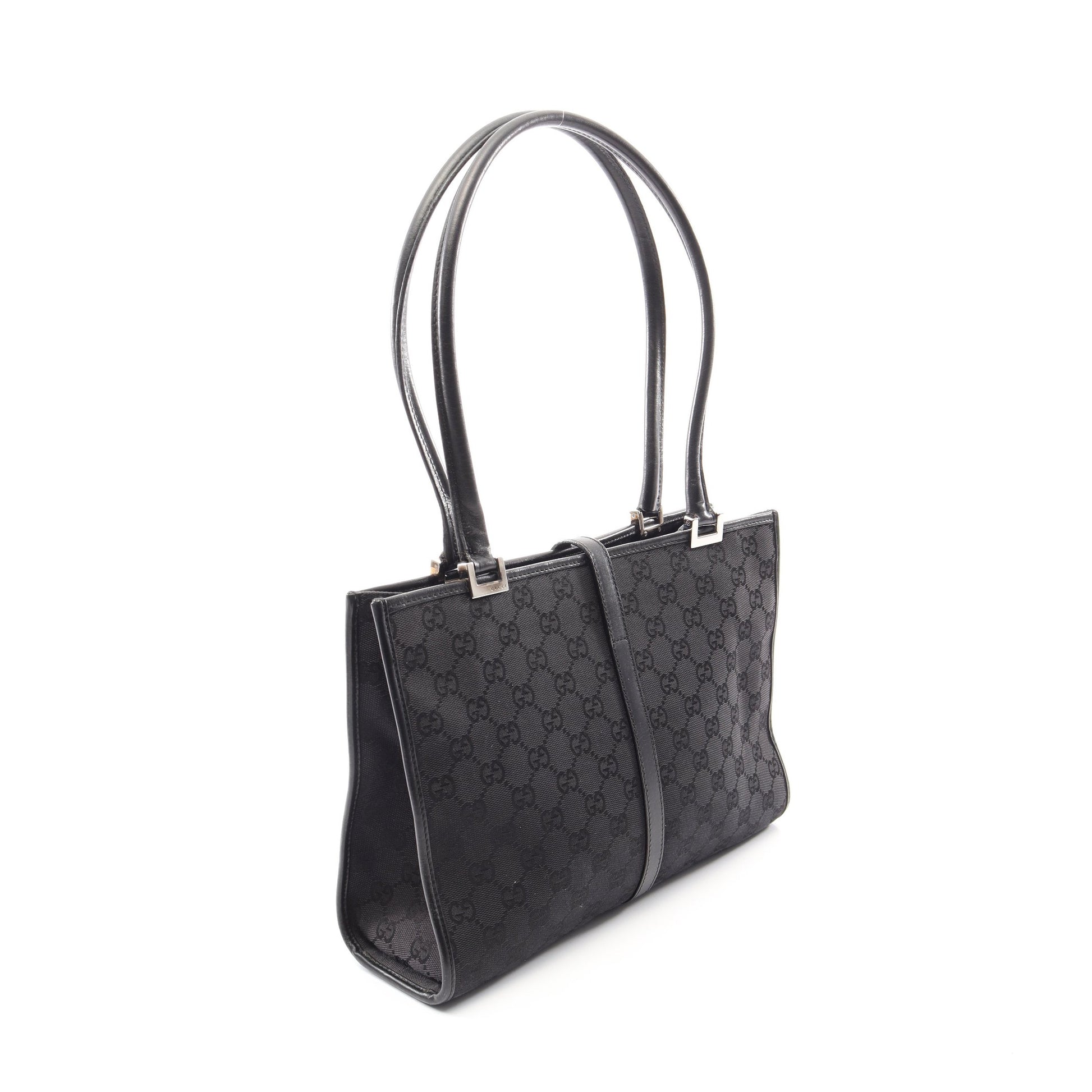 ジャッキー ショルダーバッグ トートバッグ キャンバス レザー ブラック グッチ バッグ GUCCI