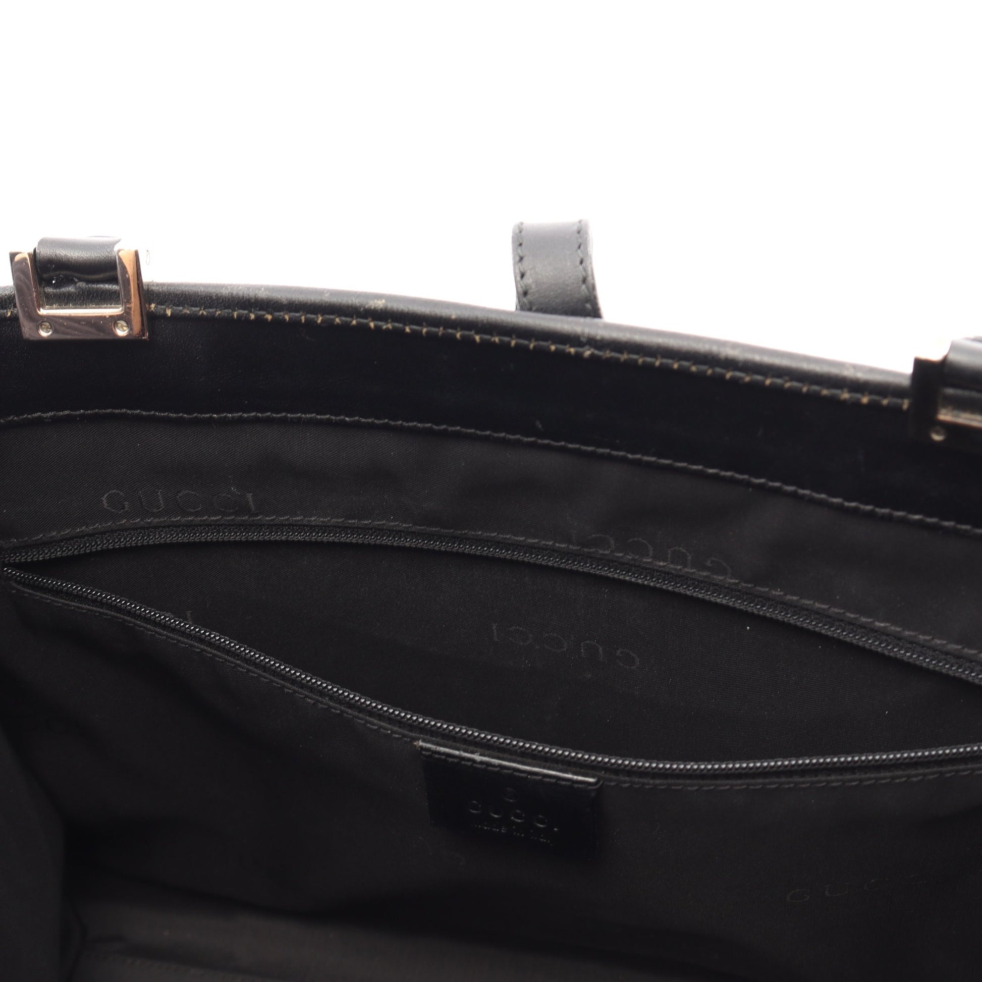 ジャッキー ショルダーバッグ トートバッグ キャンバス レザー ブラック グッチ バッグ GUCCI
