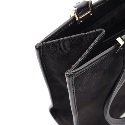ジャッキー ショルダーバッグ トートバッグ キャンバス レザー ブラック グッチ バッグ GUCCI