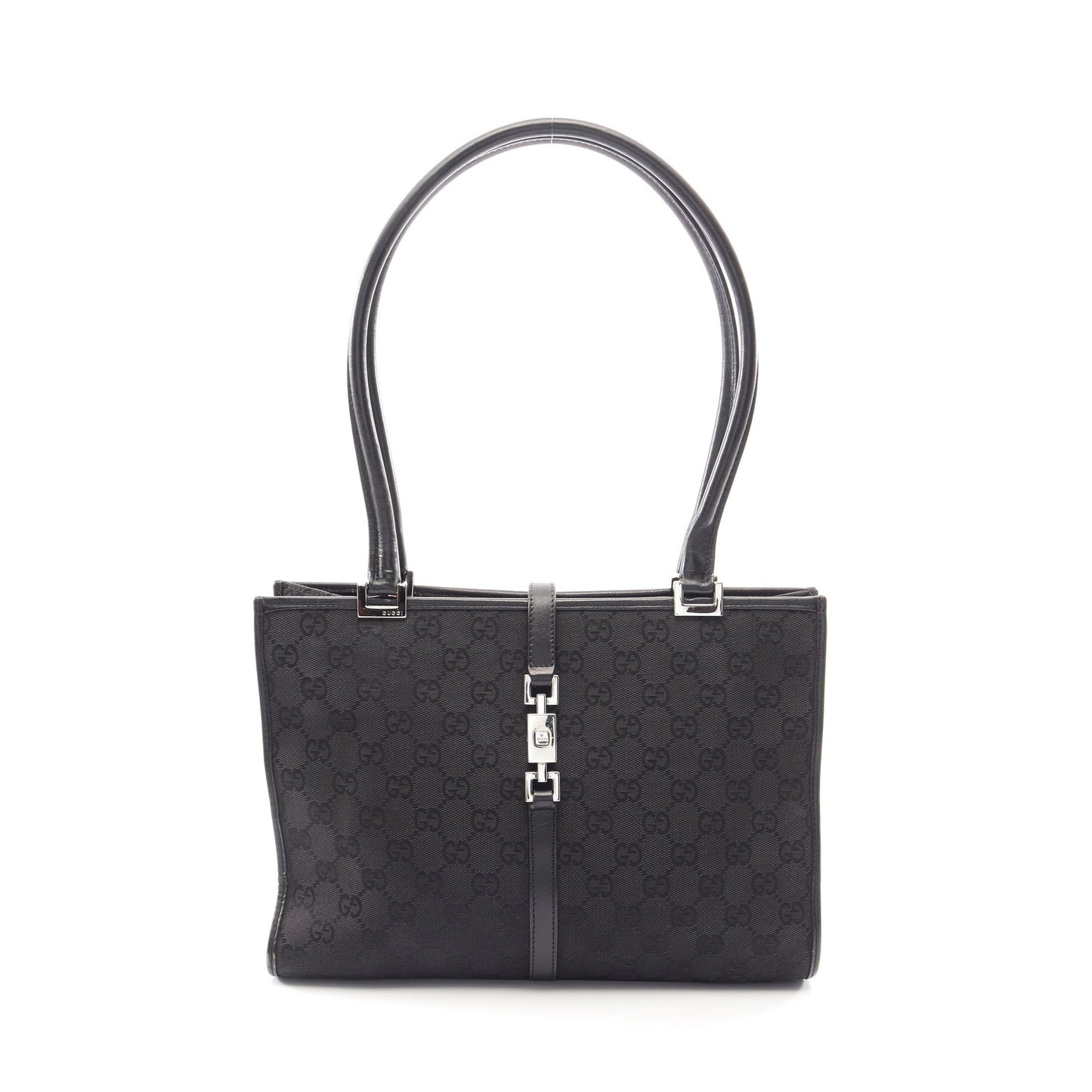 ジャッキー ショルダーバッグ トートバッグ キャンバス レザー ブラック グッチ バッグ GUCCI
