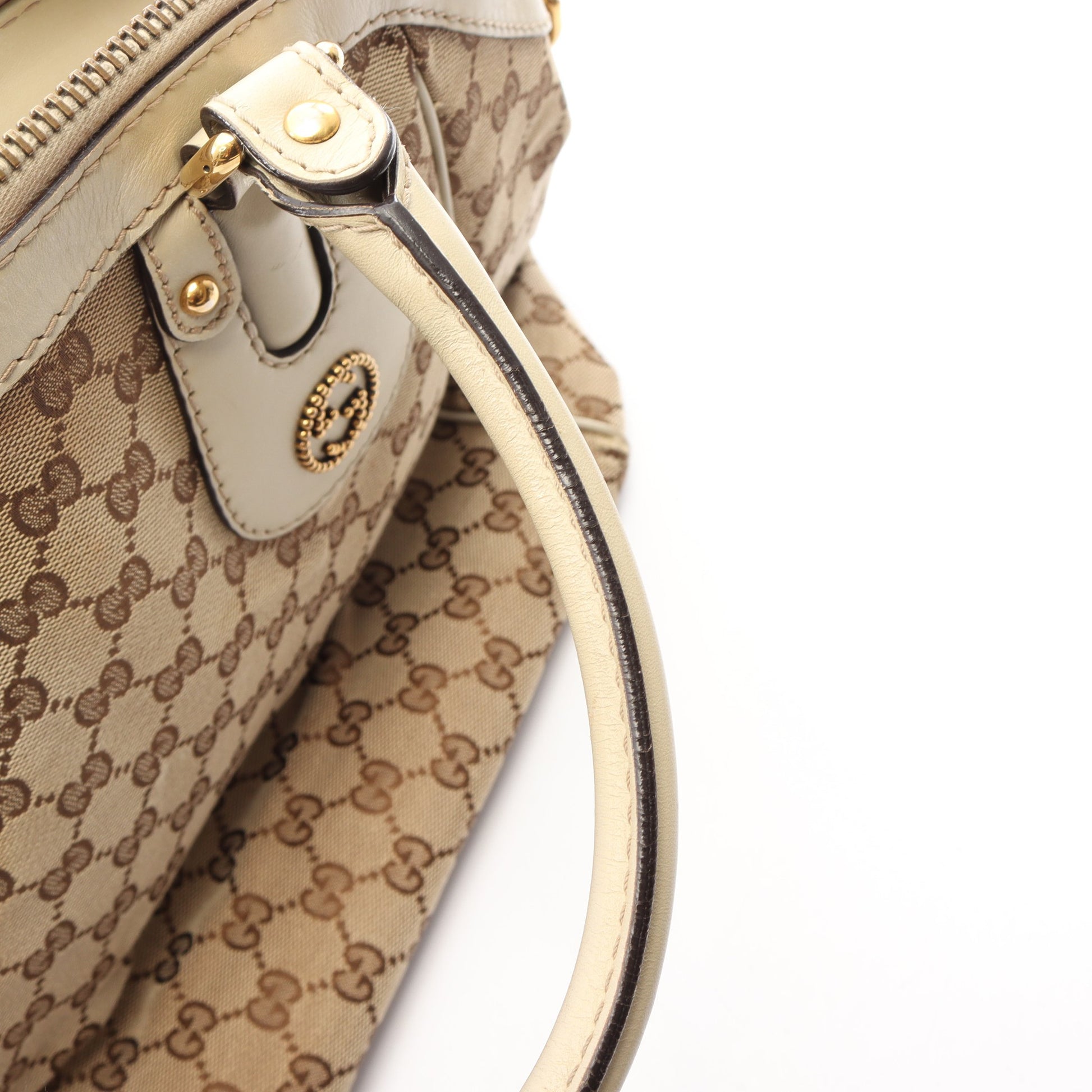スカーレット GGキャンバス 2WAY ハンドバッグ PVC レザー ベージュ アイボリー グッチ バッグ GUCCI