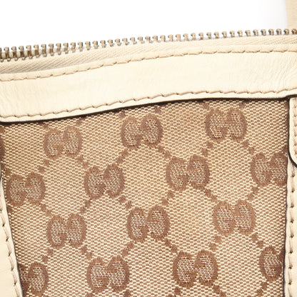 スカーレット GGキャンバス 2WAY ハンドバッグ PVC レザー ベージュ アイボリー グッチ バッグ GUCCI