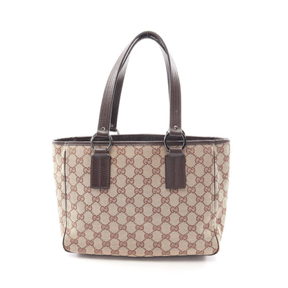 GGキャンバス ハンドバッグ トートバッグ キャンバス レザー ベージュ ダークブラウン グッチ バッグ GUCCI