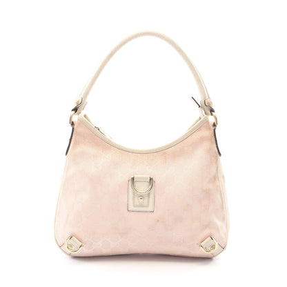 アビー GGキャンバス ワンショルダーバッグ キャンバス レザー ピンク アイボリー グッチ バッグ GUCCI