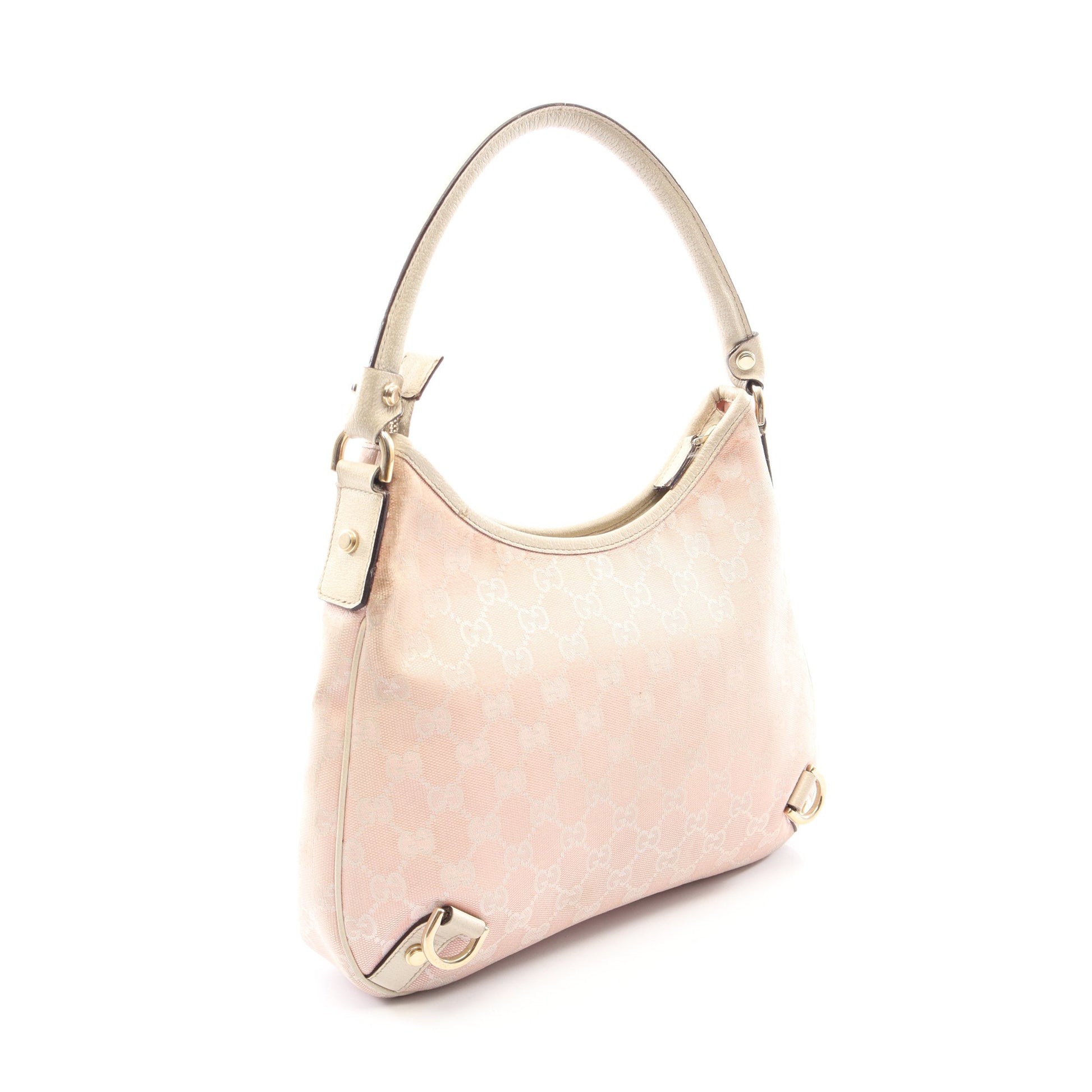 アビー GGキャンバス ワンショルダーバッグ キャンバス レザー ピンク アイボリー グッチ バッグ GUCCI