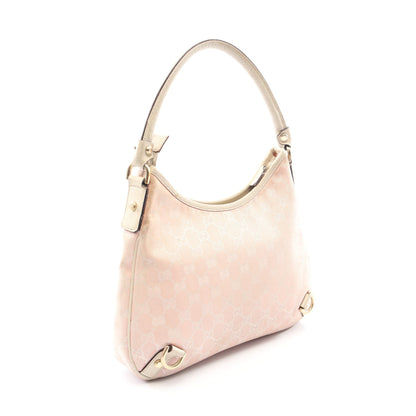 アビー GGキャンバス ワンショルダーバッグ キャンバス レザー ピンク アイボリー グッチ バッグ GUCCI