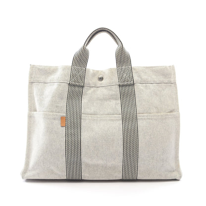 ニューフールトゥMM ハンドバッグ トートバッグ トワルアッシュ ライトグレー ブラック シルバー金具 エルメス バッグ HERMES