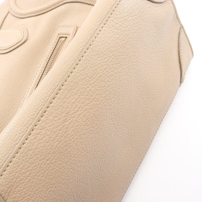 ラゲージ ミニショッパー ハンドバッグ レザー ベージュ セリーヌ バッグ CELINE