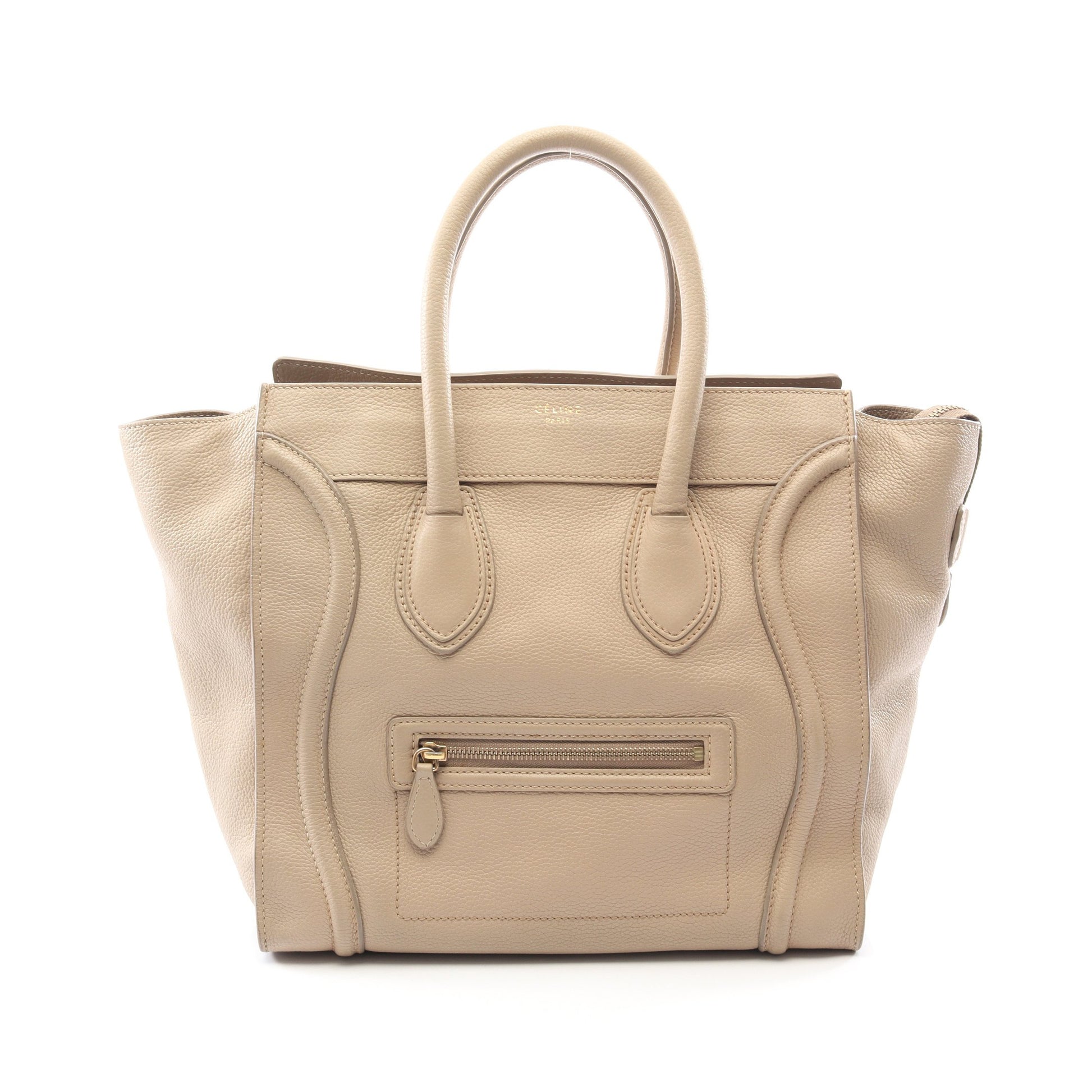 ラゲージ ミニショッパー ハンドバッグ レザー ベージュ セリーヌ バッグ CELINE