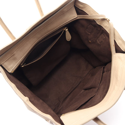 ラゲージ ミニショッパー ハンドバッグ レザー ベージュ セリーヌ バッグ CELINE