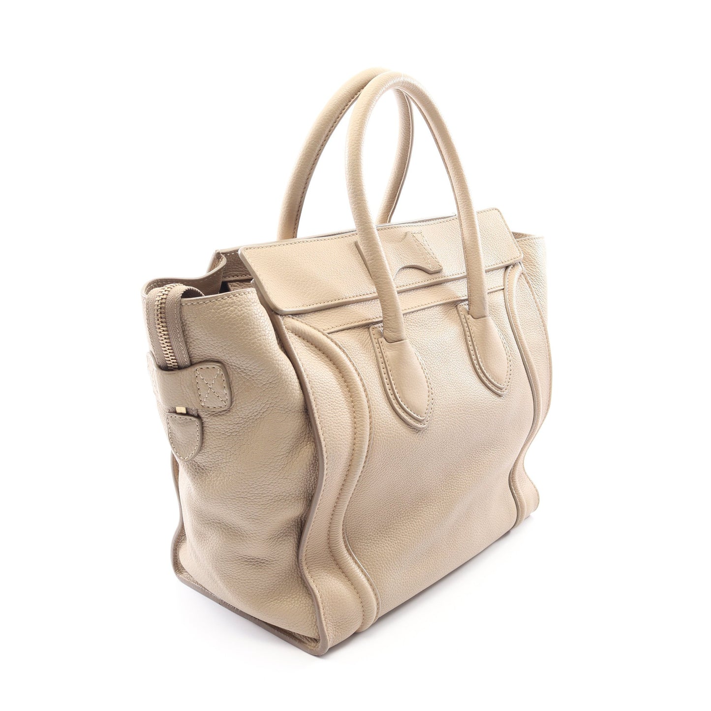 ラゲージ ミニショッパー ハンドバッグ レザー ベージュ セリーヌ バッグ CELINE