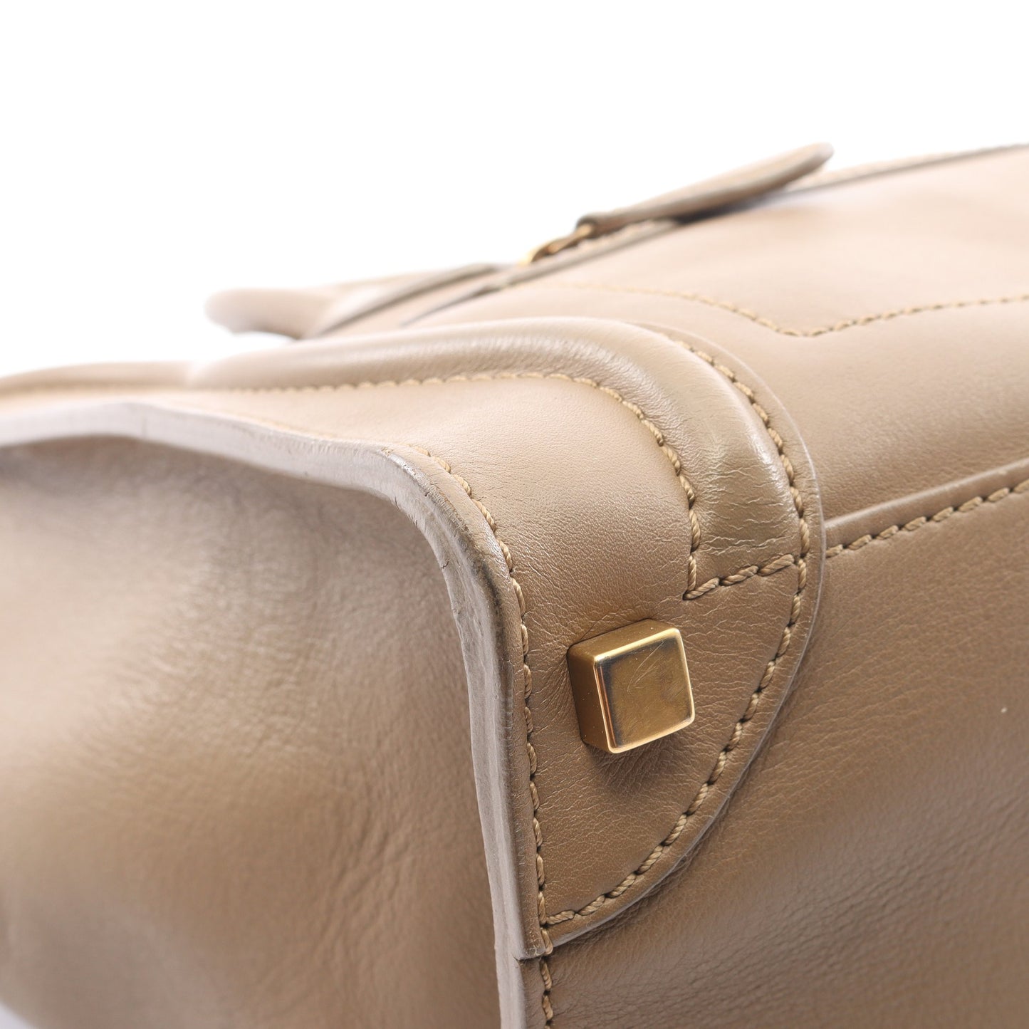 ラゲージ マイクロショッパー ハンドバッグ トートバッグ レザー グレーブラウン セリーヌ バッグ CELINE