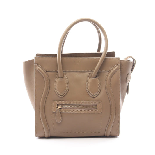 ラゲージ マイクロショッパー ハンドバッグ トートバッグ レザー グレーブラウン セリーヌ バッグ CELINE