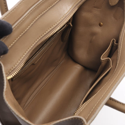ラゲージ マイクロショッパー ハンドバッグ トートバッグ レザー グレーブラウン セリーヌ バッグ CELINE