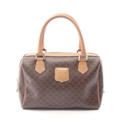 マカダム ハンドバッグ ミニボストンバッグ PVC レザー ダークブラウン ベージュ セリーヌ バッグ CELINE