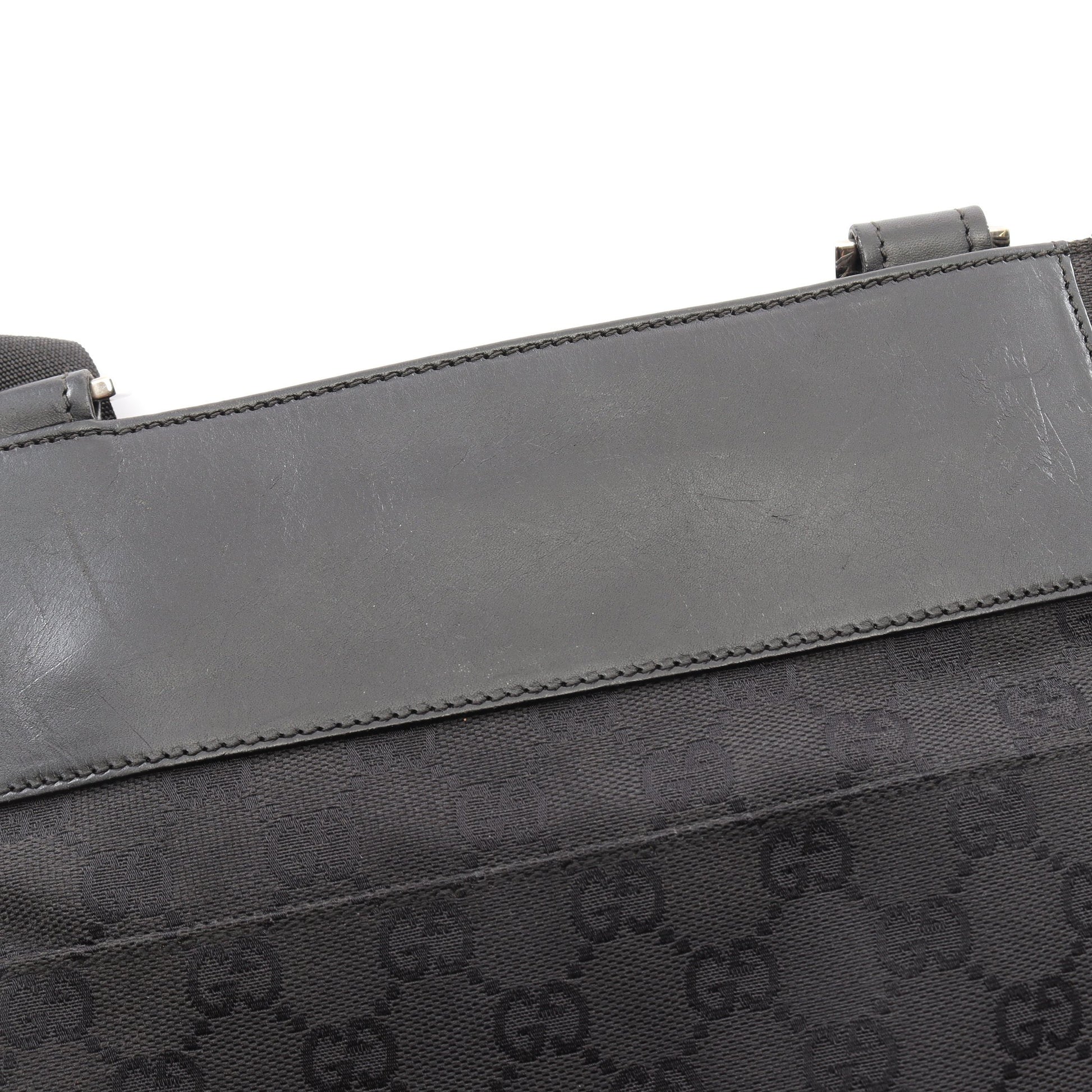 GGキャンバス ショルダーバッグ キャンバス レザー ブラック グッチ バッグ GUCCI