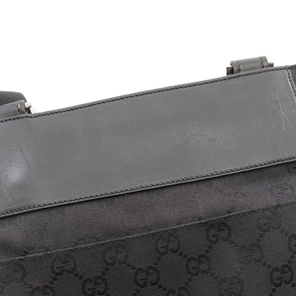 GGキャンバス ショルダーバッグ キャンバス レザー ブラック グッチ バッグ GUCCI