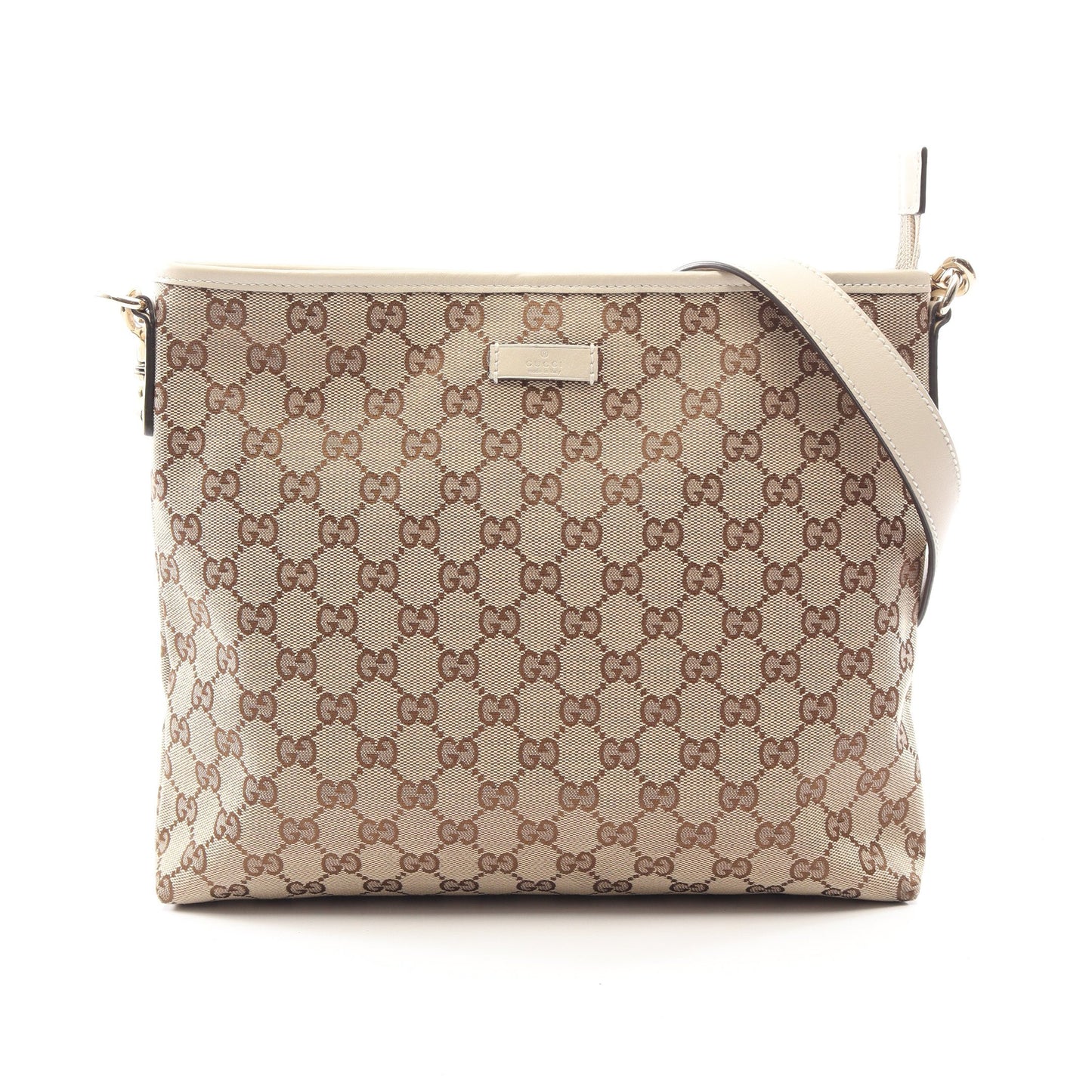 GGキャンバス ショルダーバッグ キャンバス レザー ベージュ アイボリー グッチ バッグ GUCCI