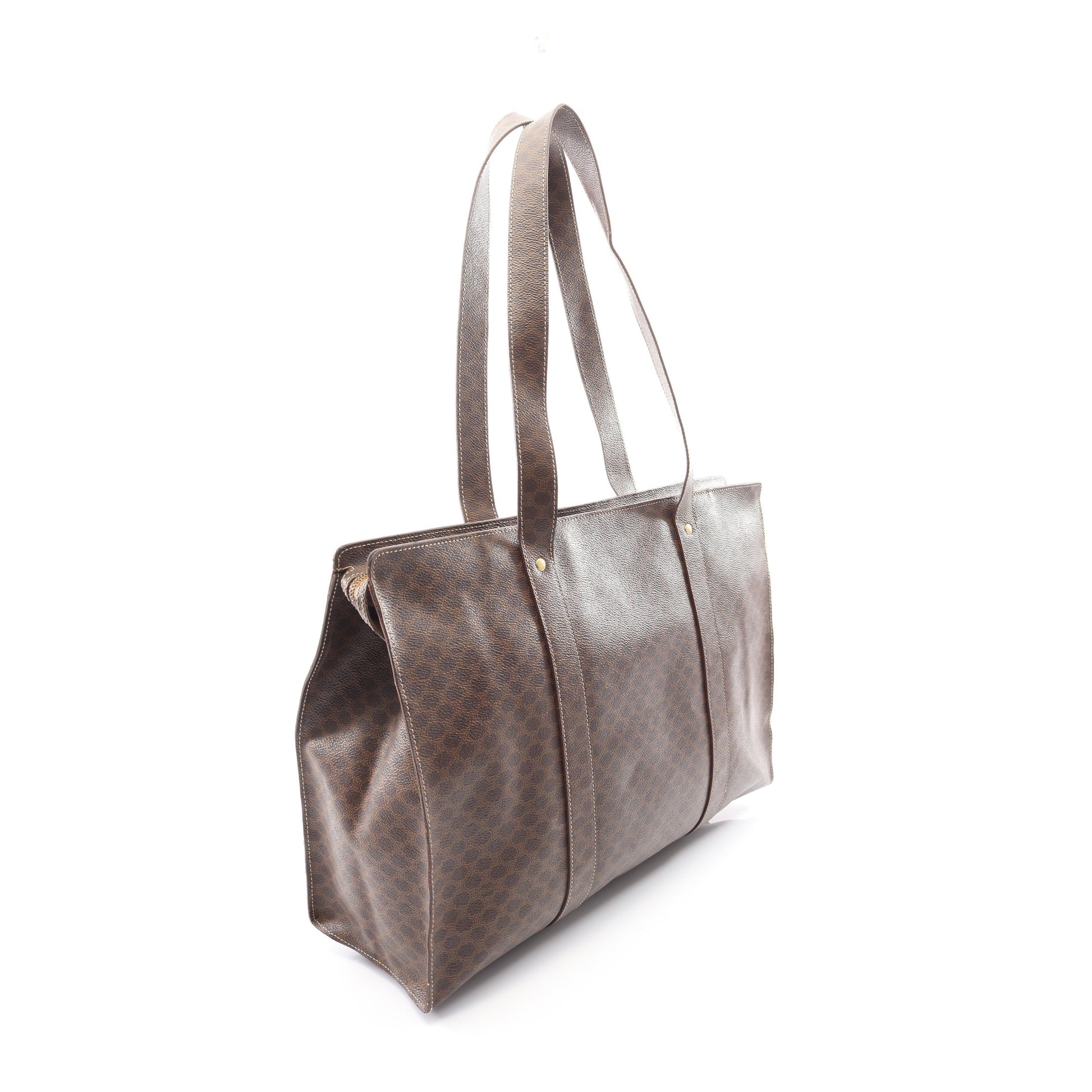 マカダム ショルダーバッグ トートバッグ PVC レザー ダークブラウン ブラウン セリーヌ バッグ CELINE