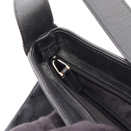 GGキャンバス ショルダーバッグ キャンバス レザー ブラック グッチ バッグ GUCCI