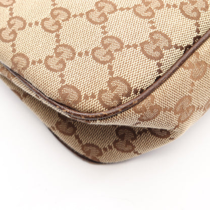 GGキャンバス ショルダーバッグ キャンバス レザー ベージュ ダークブラウン グッチ バッグ GUCCI