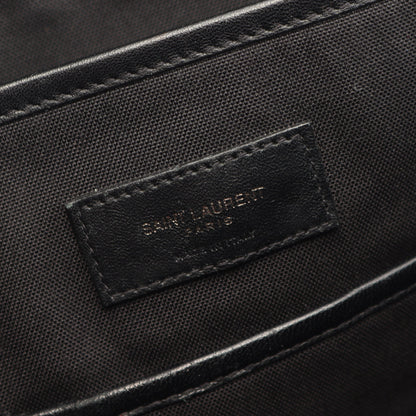 ロゴ刺繍 バックパック リュックサック コーデュロイ ダークブルー イエロー サンローランパリ バッグ SAINT LAURENT PARIS