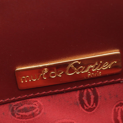 マストライン ショルダーバッグ レザー ボルドー カルティエ バッグ Cartier