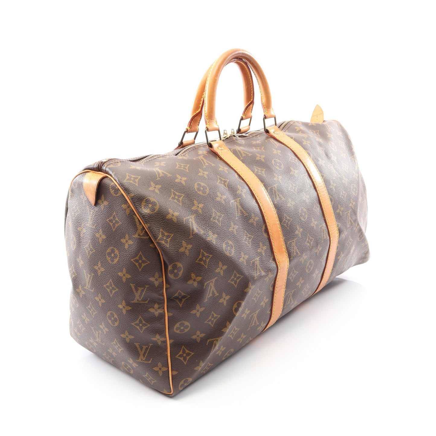 キーポル50 モノグラム ボストンバッグ PVC レザー ブラウン ルイヴィトン バッグ LOUIS VUITTON