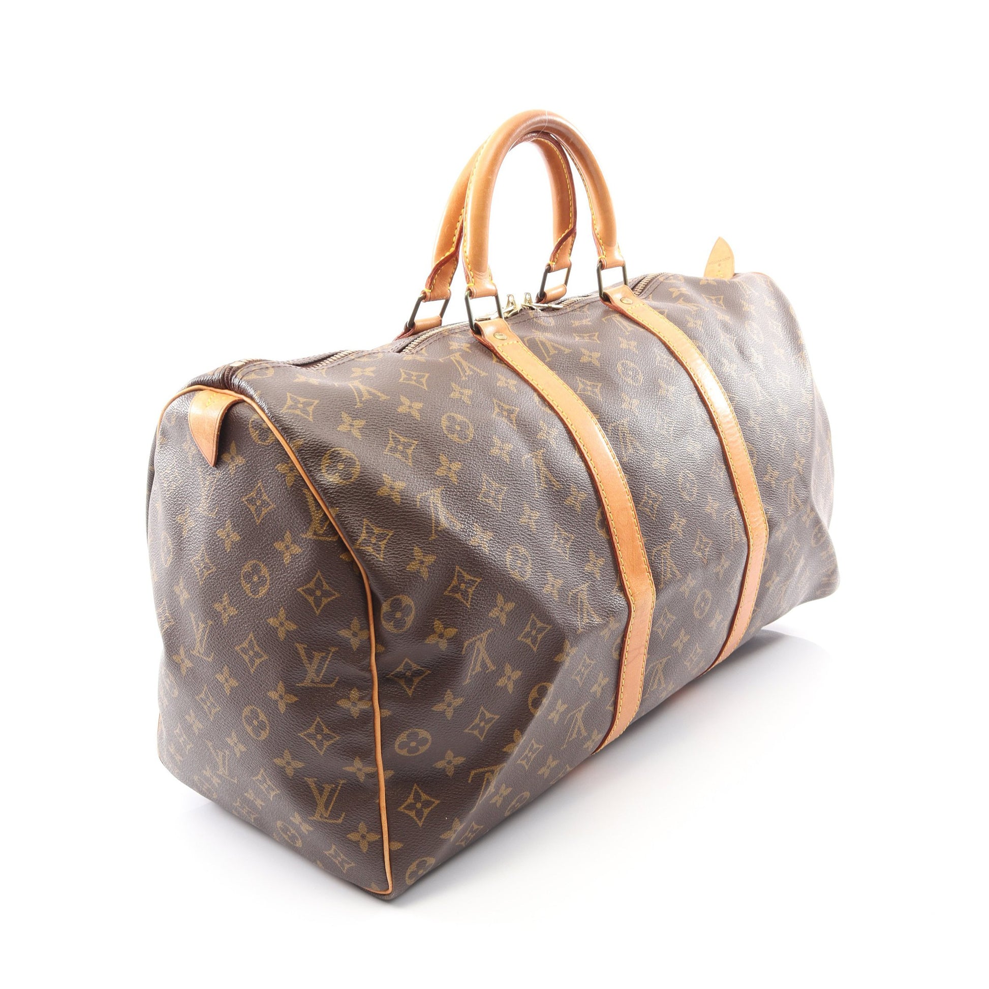 キーポル50 モノグラム ボストンバッグ PVC レザー ブラウン ルイヴィトン バッグ LOUIS VUITTON