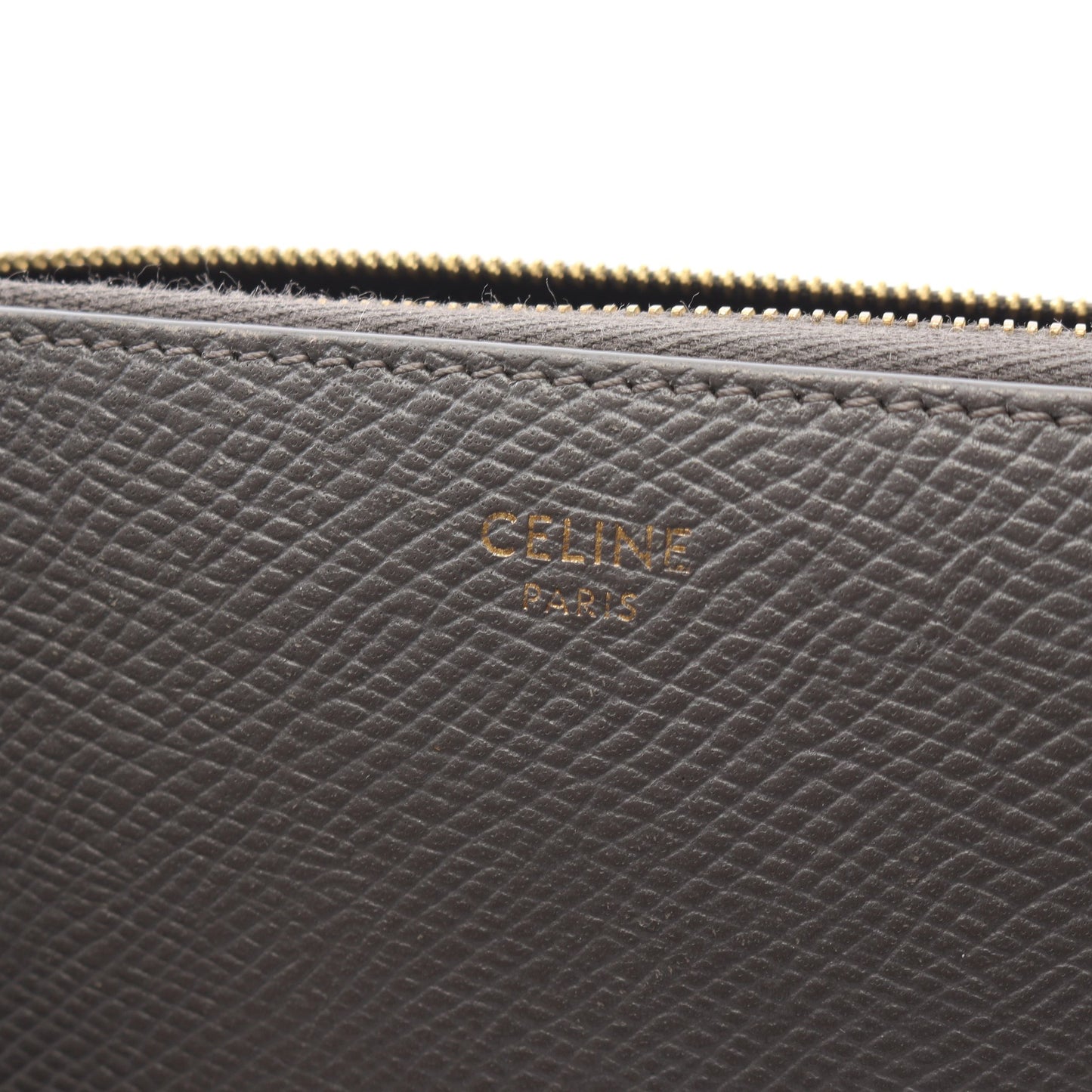 ラージ ジップドウォレット ラウンドファスナー長財布 レザー グレー セリーヌ 財布・小物 CELINE