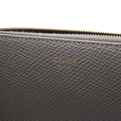 ラージ ジップドウォレット ラウンドファスナー長財布 レザー グレー セリーヌ 財布・小物 CELINE