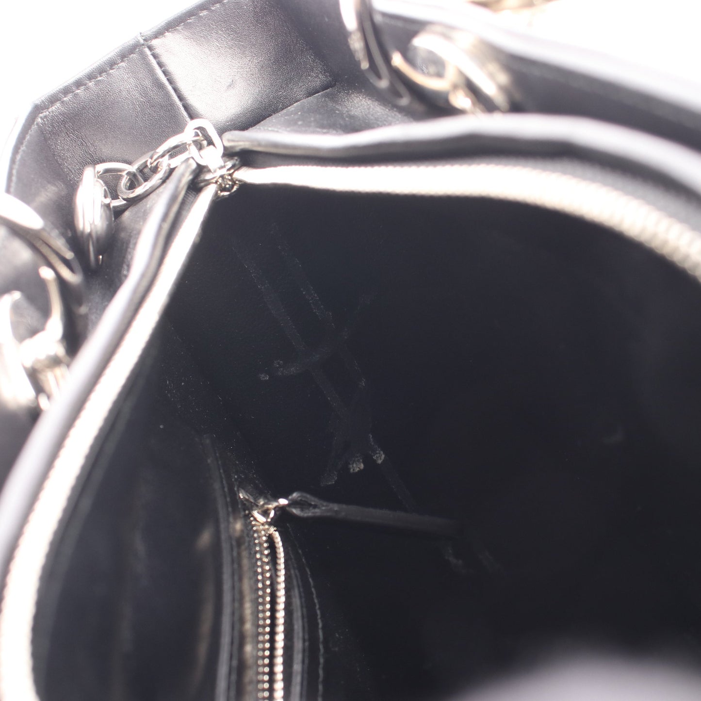レディディオール ラージ ワッペン 2WAY ハンドバッグ レザー ブラック マルチカラー クリスチャンディオール バッグ Christian Dior