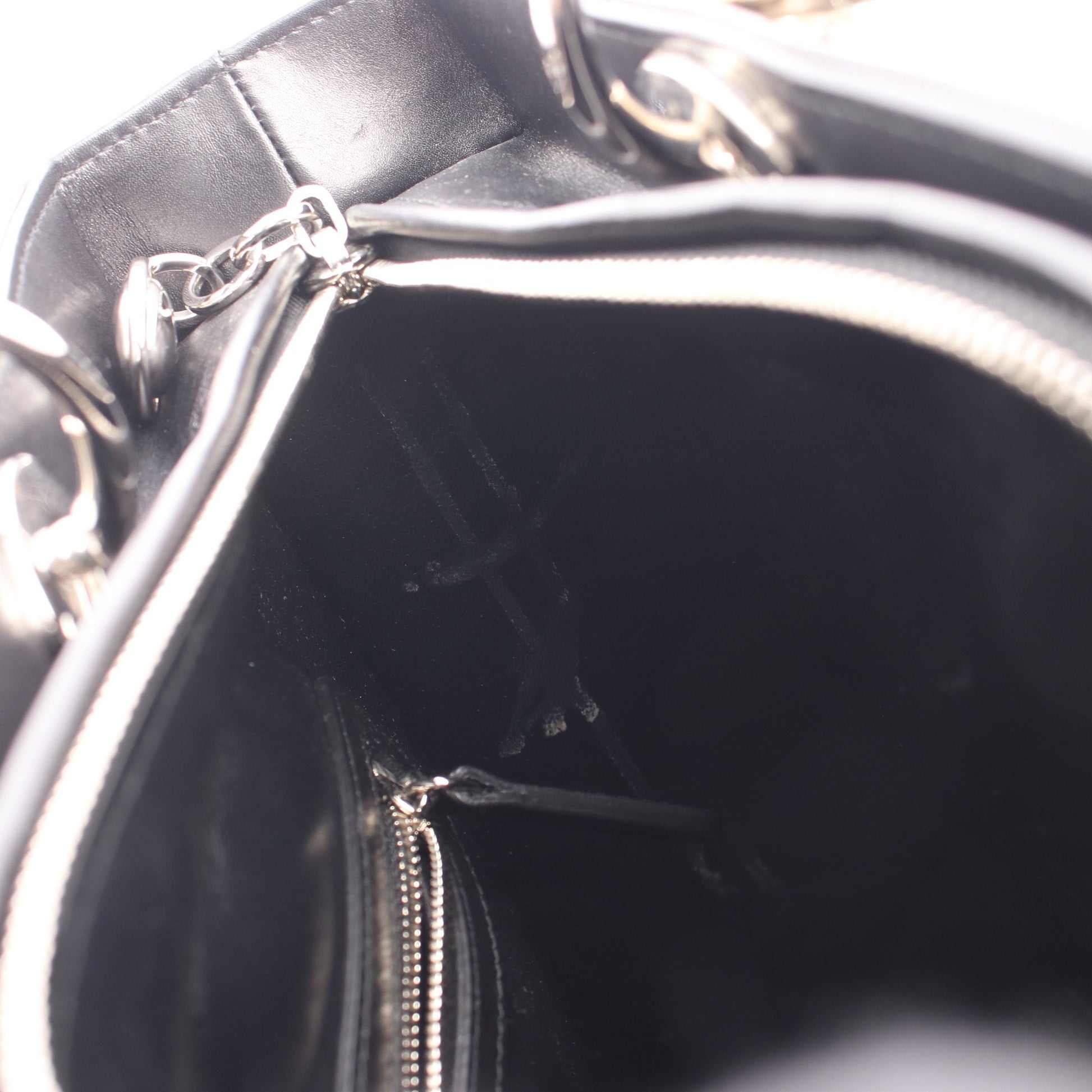 レディディオール ラージ ワッペン 2WAY ハンドバッグ レザー ブラック マルチカラー クリスチャンディオール バッグ Christian Dior