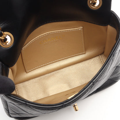 ミニマトラッセ チェーンショルダーバッグ ラムスキン ブラック ゴールド金具 シャネル バッグ CHANEL