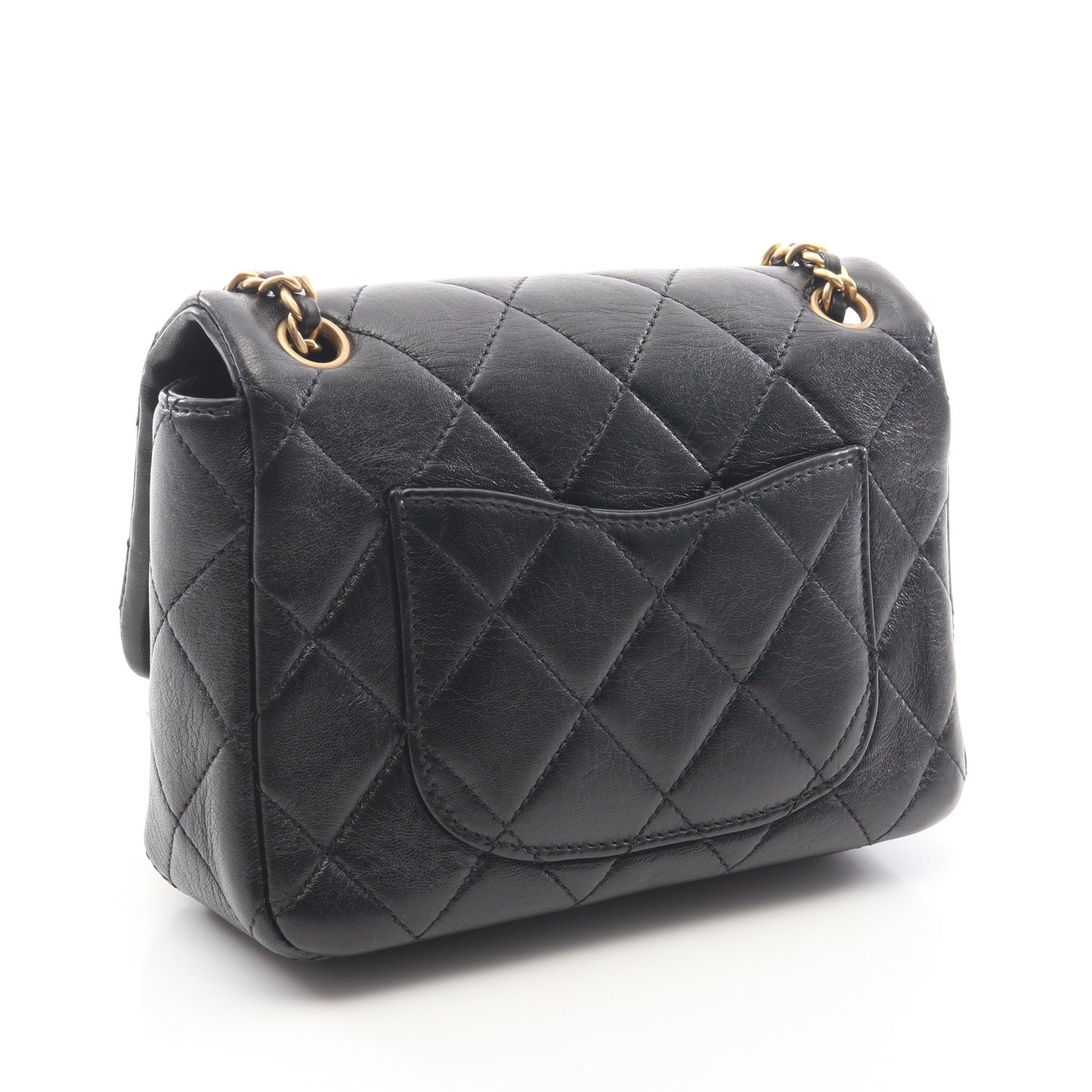 ミニマトラッセ チェーンショルダーバッグ ラムスキン ブラック ゴールド金具 シャネル バッグ CHANEL