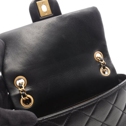ミニマトラッセ チェーンショルダーバッグ ラムスキン ブラック ゴールド金具 シャネル バッグ CHANEL