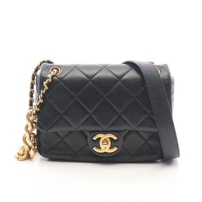 ミニマトラッセ チェーンショルダーバッグ ラムスキン ブラック ゴールド金具 シャネル バッグ CHANEL