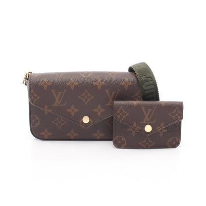 ミュルティ ポシェット フェリシー モノグラム ショルダーバッグ PVC ブラウン ダークグリーン ルイヴィトン バッグ LOUIS VUITTON